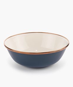 Enamel 2-Tone Bowl Set Indigo Blue